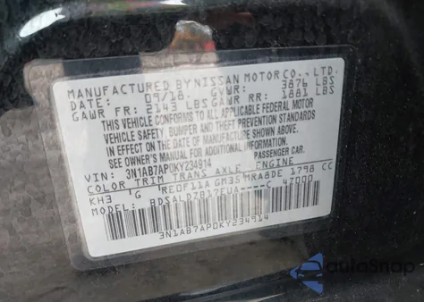 2019 Nissan Sentra Sv from USA, damaged, VIN 3N1AB7AP0KY234914